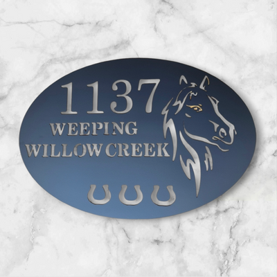 Horse Head Property Address Sign