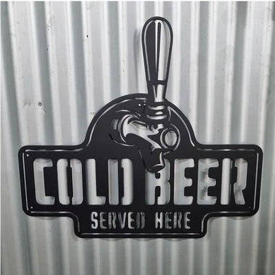 Ice Cold Beer Tap Metal Sign