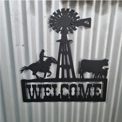 Welcome Sign Windmill